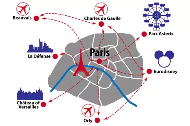 Аэропорт париж вылет. Аэропорты Парижа на карте. Paris Beauvais Airport на карте. Аэропорт Орли на карте Парижа. Airports in Paris Map.